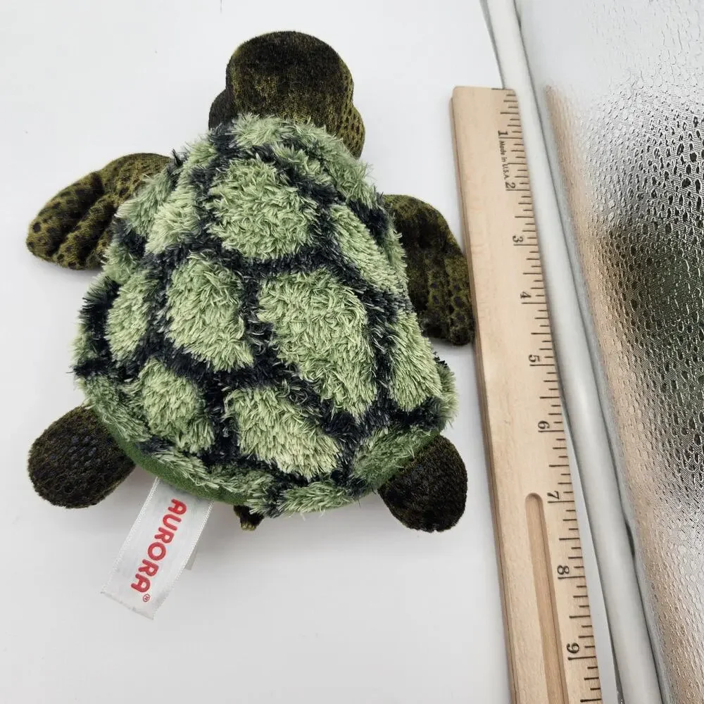 Aurora World Sea Turtle Plush Stuffed‎ Animal Green Beanie Soft Toy Small Kids